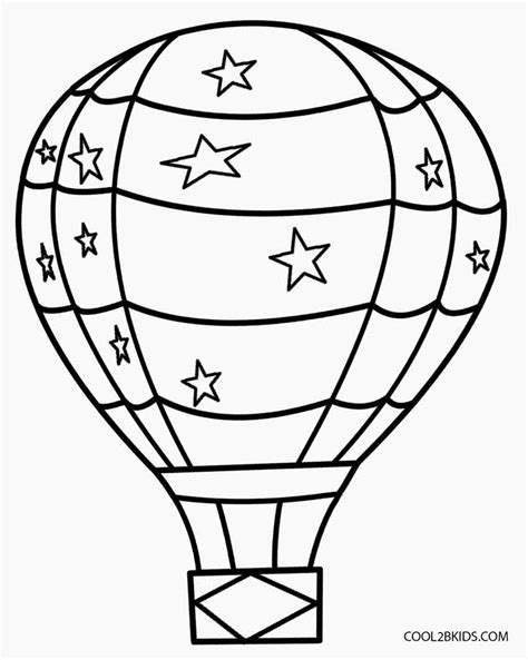Free Hot Air Balloon Template Printable Hot Air Balloon Drawing