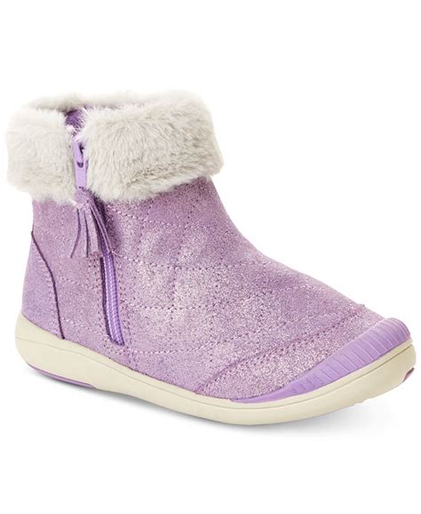 Stride Rite Toddler And Little Girls Chloe Faux Fur Trimmed Boots