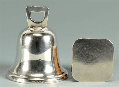 Lot 487 Silver Trivets Bell And Clip 4 Items Case Antiques