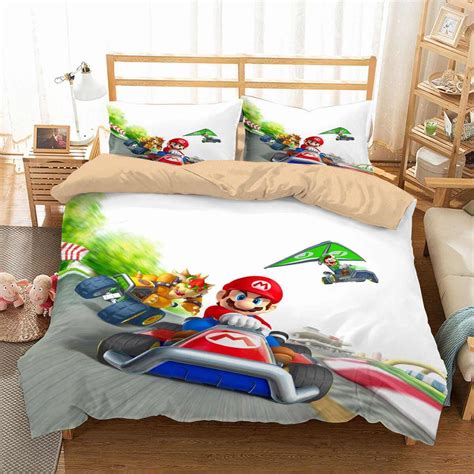 Vind fantastische aanbiedingen voor mario bed sheet. 3D Customize Mario Kart Bedding Set Duvet Cover Set ...