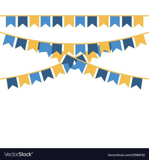 Party Pennants Blue And Yellow Royalty Free Vector Image