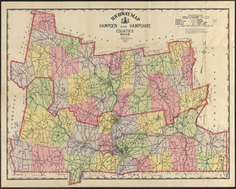 Highway Map Hampden And Hampshire Counties Mass Digital Commonwealth