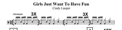 Girls Just Want To Have Fun Cyndi Lauper Batera Partituras