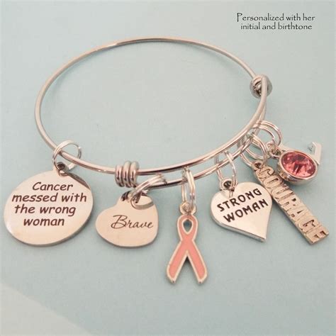 Breast Cancer Survivor Jewelry Cancer Survivor Charm Bracelet Gift