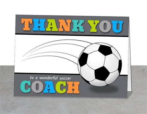 Show appreciation to the best instructors and coaches you've had with printable thank you cards for your teachers. PRINTABLE Team Thank You Card for Soccer Coach Instant