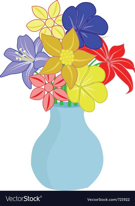 Bouquet Flowers In Vase Royalty Free Vector Image