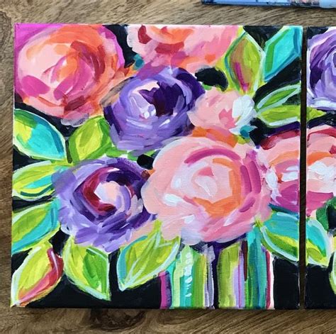 Easy Flower Painting Tutorials. Paint Flowers on Canvas with Acrylics