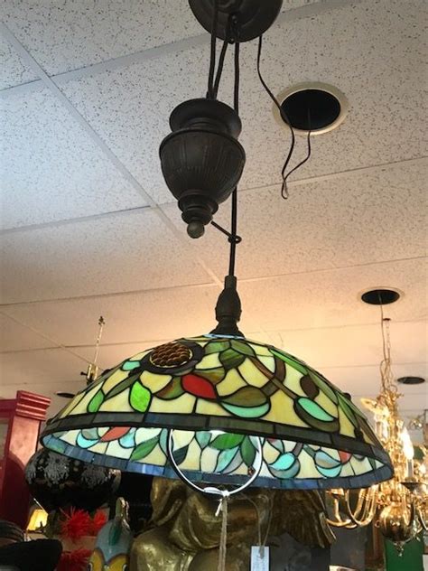 Antique Stained Glass Hanging Lamp Castaways Vintage To Modern