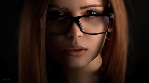 Wallpaper Face Black Model Long Hair Women With Glasses