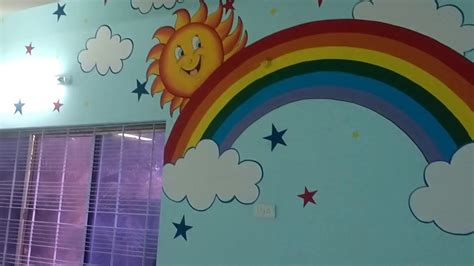 Find out now and use some rainbow accents in your home for a passionate, lush and cheerful atmosphere. Rainbow Stars Background wall murals | play school wall ...