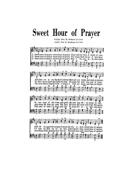 Sweet Hour Of Prayer Hymn Digital Sheet Music Devotion Etsy