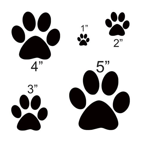 Dog Paw Stencil With 5 Total Sizes 1 2 3 Etsy