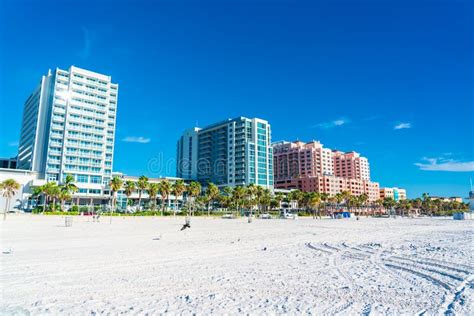 Clearwater Beach With Beautiful White Sand In Florida Usa Editorial