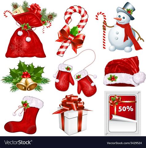 Traditional Christmas Symbols Vector Illustration Download A Free