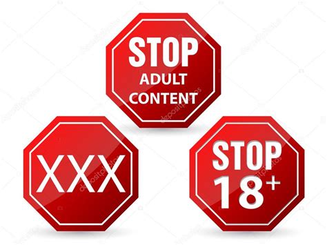 Stop Sign With Adult Content Warnings Stock Vector Image By Vipervxw