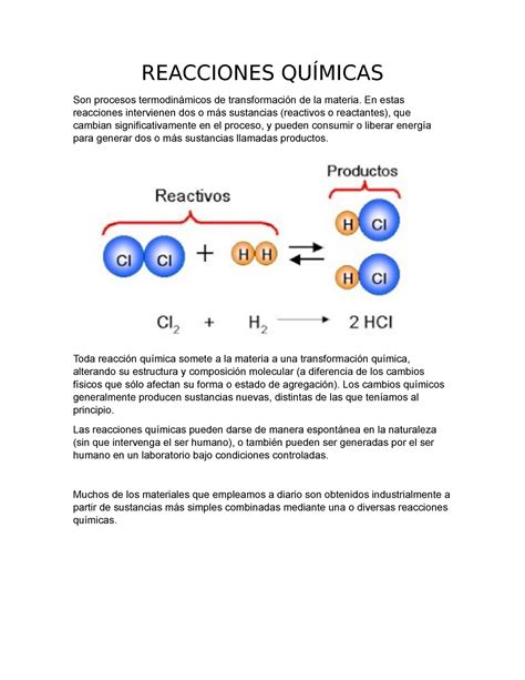 Reacciones Químicas Reacciones QuÍmicas Son Procesos Termodinámicos