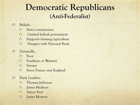 Ppt Federalists Vs Democratic Republicans Powerpoint Presentation