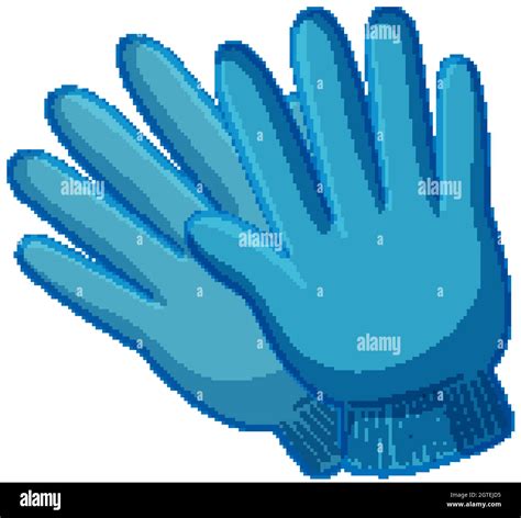 Blue Gloves In Cartoon Style Isolated On White Background Stock Vector
