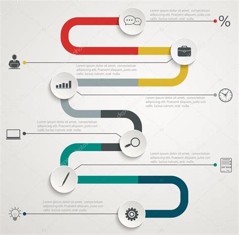 Road Infographic Timeline Stepwise Structure Vector I