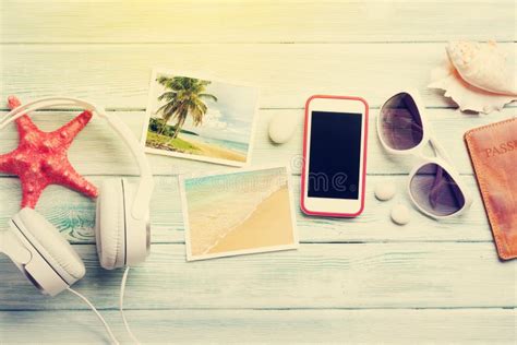 Travel Vacation And Music Concept Stock Image Image Of Accessories