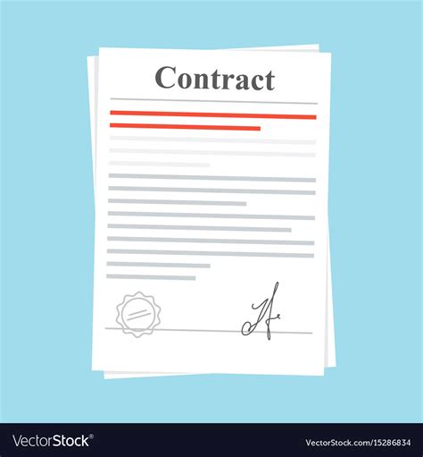 Signed Paper Deal Contract Icon Agreement Vector Image