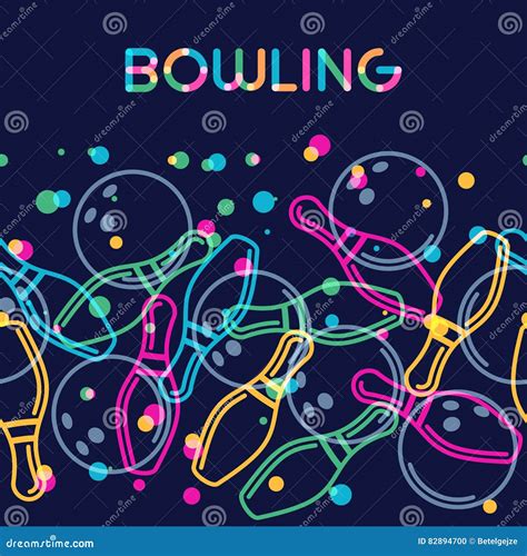 Vector Bowling Background With Color Linear Bowling Balls And Bowling