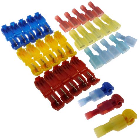 30pc Insulated 22 10 Awg T Taps Quick Splice Wire Terminal Connectors