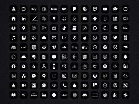 High Resolution Icons Black App Icon Bundle Home Screen Free Request