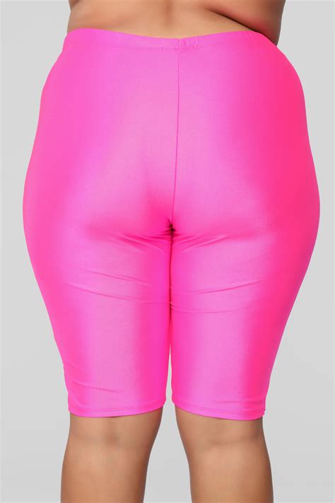 curves for days biker shorts hot pink