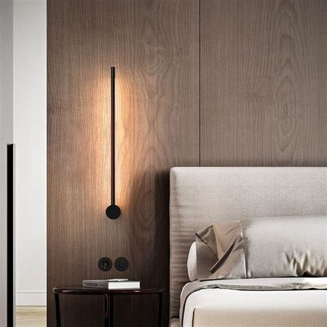 Modern Black Simple Linear Wall Light | Wall lights bedroom, Linear
