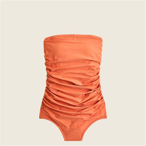 Jcrew Ruched Bandeau One Piece Swimsuit For Women