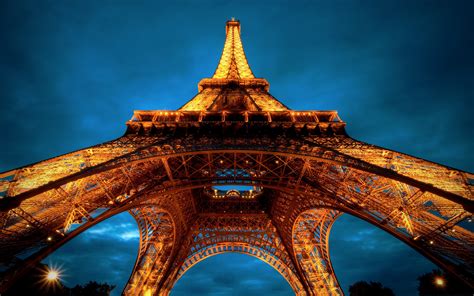 Download 2560x1600 Eiffel Tower Bottom View Paris France Sky Night