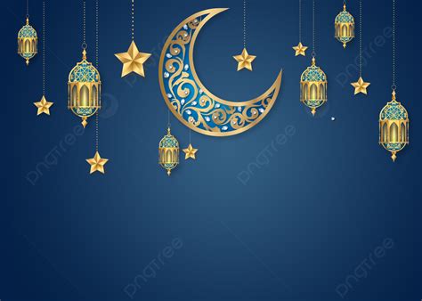 Ramadan Kareem Textured Blue Background Month Ramadan Stereoscopic