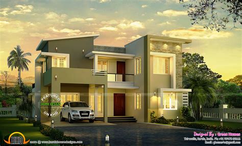 Modern House Night View Kerala Home Design And Floor Plans