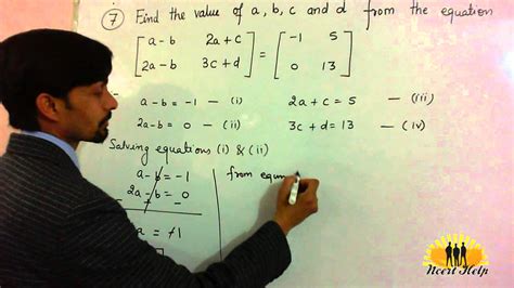 Find the value of a, b, c and d from the equation: - YouTube