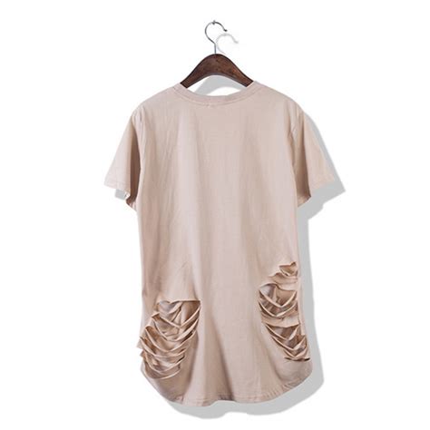 FOG Plain Ripped T-Shirt (Peach) png image