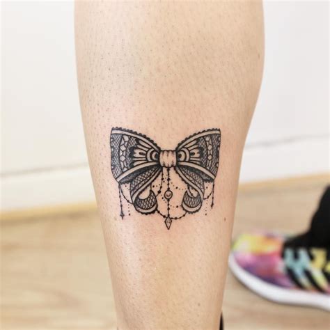 Ornamental Bow — Tattoos On Women — Lace Bow Tattoos Leg Tattoos Bow Tattoo Designs