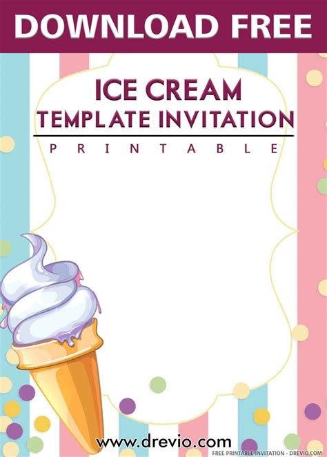 Free Ice Cream Party Invitations Printable