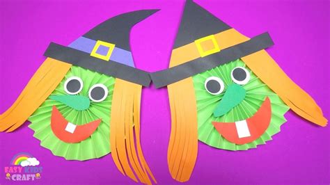 How To Make A Paper Witch Halloween Craft Idea Youtube