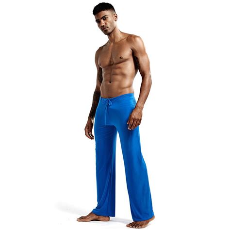 Pyjamas Trousers Soft Ice Silk Home Clothes Mens Casual Pants