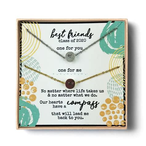 How to decorate your graduation cap perfectly. Graduation gift for best friend Friendship necklace for 2 ...