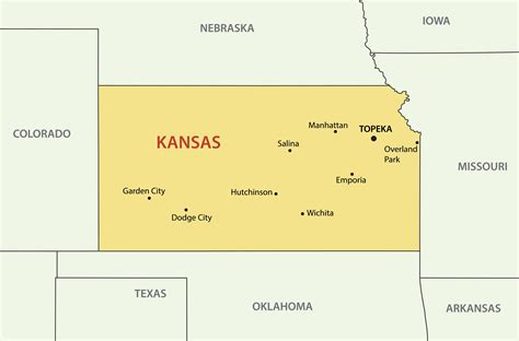 Map Of Kansas Guide Of The World