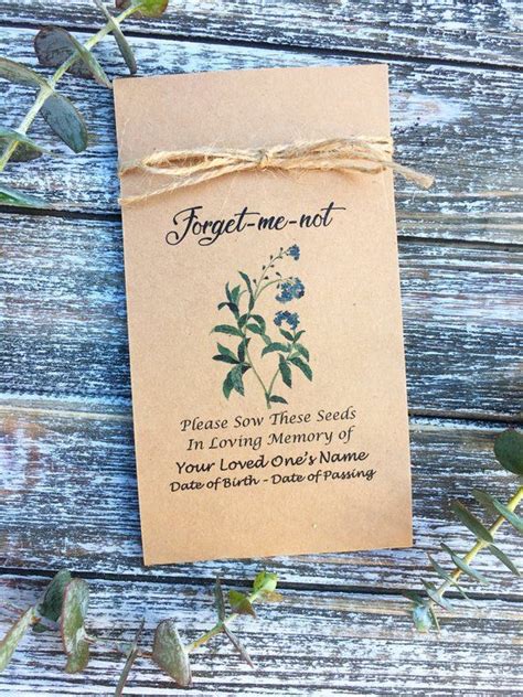 75 Forget Me Not Personalized Life Celebration Flower Seeds Flower Seed