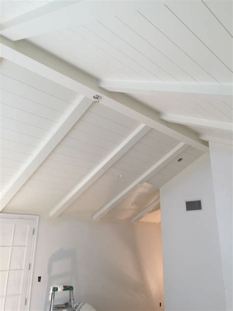 Shiplap Vaulted Ceiling With Beams Exposed Beams And Shiplap Vaulted