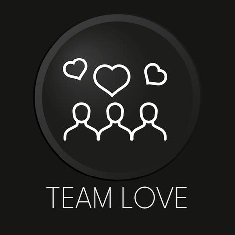 Premium Vector Team Love Minimal Vector Line Icon On 3d Button