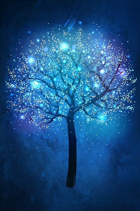 Cool Blue Tree Background Cool Blue Flame Background Material Cool