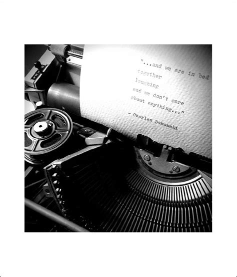 Charles Bukowski Typewritten Quote In Bed Together Etsy