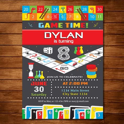 Game Night Party Invitations