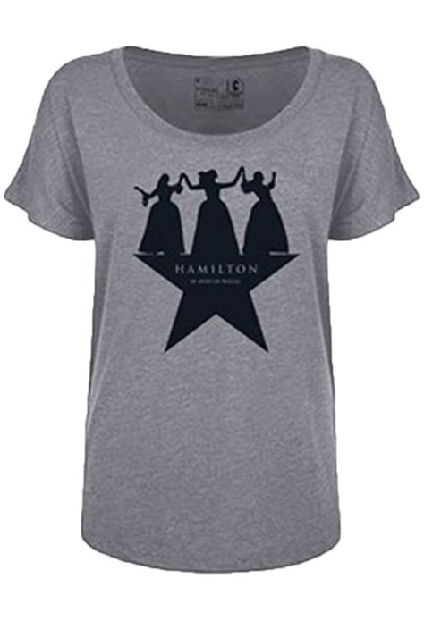 Hamilton The Broadway Musical Official Dancing Ladies Grey T Shirt Hamilton The Musical