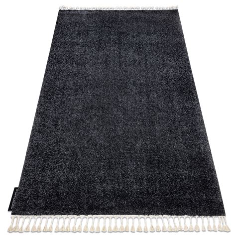 Modern Shaggy Berber Carpet Union Stripes Lines Greycream Fringe